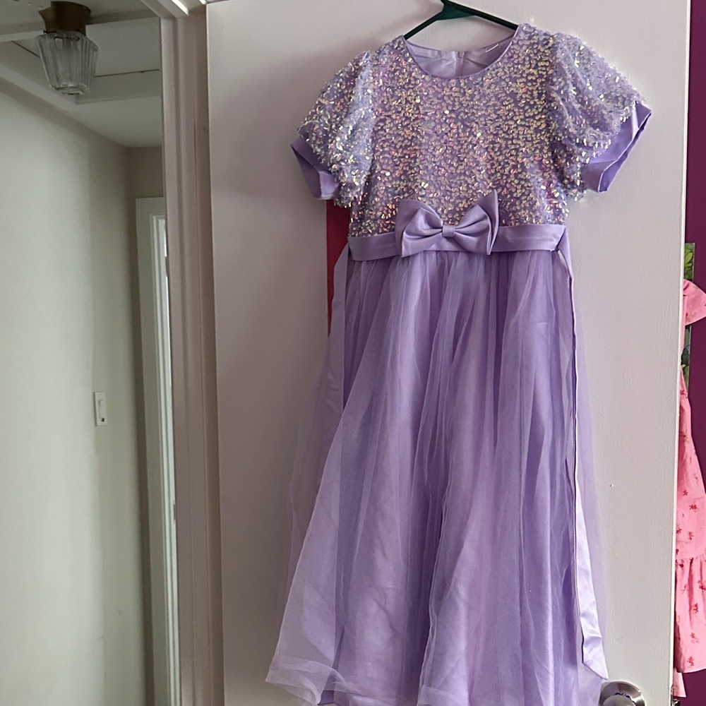 Lavender Sequin Dress with Bow